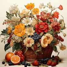 Load image into Gallery viewer, Full Square Diamond Canvas Flower Basket