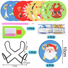 Load image into Gallery viewer, New 8pcs Christmas Coaster - DIY Diamond Painting Kits