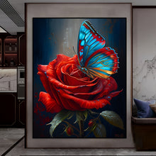 Load image into Gallery viewer, Rose Butterfly Green Leaf Flower -  30x40cm