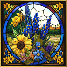 Load image into Gallery viewer, Stained Glass Sunflower 5D DIY Diamond Painting Kit