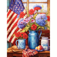 Load image into Gallery viewer, 5D Flag And Flowers - 30x40cm