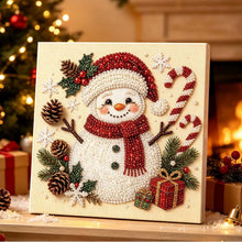 Load image into Gallery viewer, Christmas Pearl Diamond Painting Kit with Wooden Inner Frame – 3D Santa DIY Craft, 20x20cm