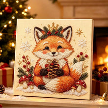 Load image into Gallery viewer, Christmas Pearl Diamond Painting Kit with Wooden Inner Frame – 3D Santa DIY Craft, 20x20cm