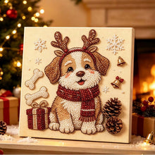 Load image into Gallery viewer, Christmas Pearl Diamond Painting Kit with Wooden Inner Frame – 3D Santa DIY Craft, 20x20cm