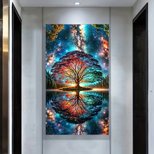 Load image into Gallery viewer, Glow in the Dark Tree Scenery 5D Diamond Painting Kit – Glowing Forest and Tree Design for Home Décor