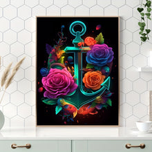 Load image into Gallery viewer, Diamond Art Gem Painting Flowers Anchor 30x40cm