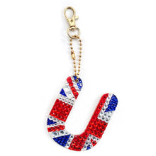 Load image into Gallery viewer, 1Pcs Letter Crystal Diamond Painting Acrylic Keychain DIY Double-sided Special-shaped Drill Key Ring Pendant Women Bag Accessory