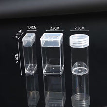 Load image into Gallery viewer, 10/20/30/50Pcs Acrylic Round Square Bottles Diamond Embroidery Storage Box Clear Empty Bottles Bead Containers Holder for Beads Diamond Painting Accessories Storage DIY Craft