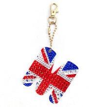 Load image into Gallery viewer, 1Pcs Letter Crystal Diamond Painting Acrylic Keychain DIY Double-sided Special-shaped Drill Key Ring Pendant Women Bag Accessory