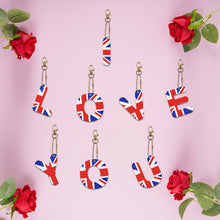 Load image into Gallery viewer, 1Pcs Letter Crystal Diamond Painting Acrylic Keychain DIY Double-sided Special-shaped Drill Key Ring Pendant Women Bag Accessory