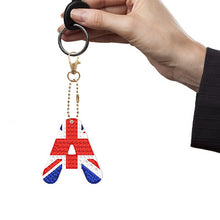 Load image into Gallery viewer, 1Pcs Letter Crystal Diamond Painting Acrylic Keychain DIY Double-sided Special-shaped Drill Key Ring Pendant Women Bag Accessory