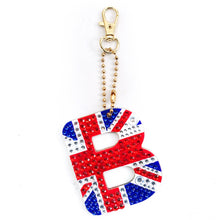 Load image into Gallery viewer, 1Pcs Letter Crystal Diamond Painting Acrylic Keychain DIY Double-sided Special-shaped Drill Key Ring Pendant Women Bag Accessory