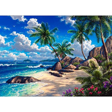 Load image into Gallery viewer, Blue Sky White Cloud Beach Landscape