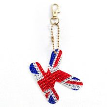 Load image into Gallery viewer, 1Pcs Letter Crystal Diamond Painting Acrylic Keychain DIY Double-sided Special-shaped Drill Key Ring Pendant Women Bag Accessory