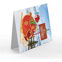 Load image into Gallery viewer, Diamond Painting Ornaments Kits,Cards Diamond Painting Christmas Greeting Cards Holiday Party Cards - A Diamond Painting