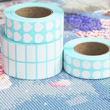 Load image into Gallery viewer, White Small Heart Sticker Roll Embellishments for Arts Crafts Stationery and Scrapbooking 13mm in Light Blue (0.5 inch) - 3000 Pack