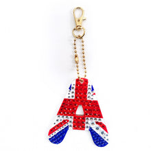 Load image into Gallery viewer, 1Pcs Letter Crystal Diamond Painting Acrylic Keychain DIY Double-sided Special-shaped Drill Key Ring Pendant Women Bag Accessory