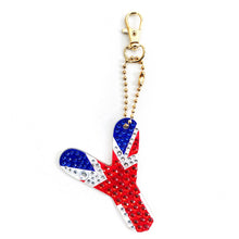 Load image into Gallery viewer, 1Pcs Letter Crystal Diamond Painting Acrylic Keychain DIY Double-sided Special-shaped Drill Key Ring Pendant Women Bag Accessory