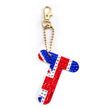 Load image into Gallery viewer, 1Pcs Letter Crystal Diamond Painting Acrylic Keychain DIY Double-sided Special-shaped Drill Key Ring Pendant Women Bag Accessory