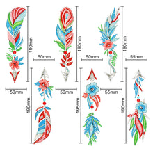 Load image into Gallery viewer, 6 Pieces Diamond Painting Feather Bookmarks Keychains Kit 5D DIY Crafts ADP9380