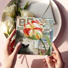Load image into Gallery viewer, 8 pieces New Diamond Painting Greeting Cards Retro style Flower Thanks DIY Diamond Art