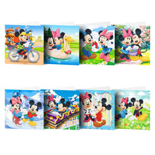 Load image into Gallery viewer, 8pcs New Disney Diamond Painting Greeting Card Mickey Minnie Cute Card DIY Thanks Gift
