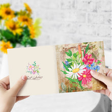 Load image into Gallery viewer, 8 pieces New Diamond Painting Greeting Cards Retro style Flower Thanks DIY Diamond Art