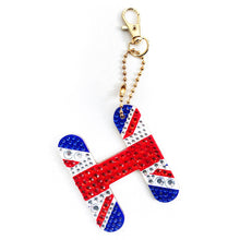 Load image into Gallery viewer, 1Pcs Letter Crystal Diamond Painting Acrylic Keychain DIY Double-sided Special-shaped Drill Key Ring Pendant Women Bag Accessory