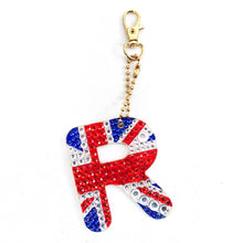 Load image into Gallery viewer, 1Pcs Letter Crystal Diamond Painting Acrylic Keychain DIY Double-sided Special-shaped Drill Key Ring Pendant Women Bag Accessory