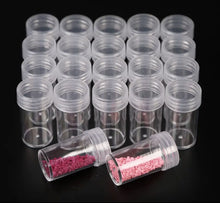 Load image into Gallery viewer, 10/20/30/50Pcs Acrylic Round Square Bottles Diamond Embroidery Storage Box Clear Empty Bottles Bead Containers Holder for Beads Diamond Painting Accessories Storage DIY Craft