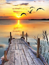 Load image into Gallery viewer, Sea Seagull Sunset diamond painting