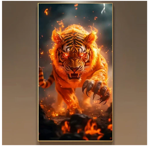 The Ultimate Guide to Creating a Stunning 5D Fiery Tiger Diamond Painting (40x70cm)