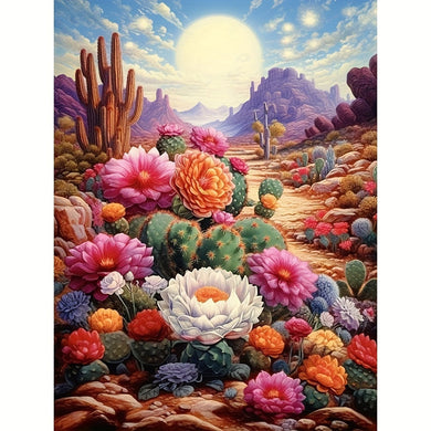 Large Diamond Painting Cactus Flowers