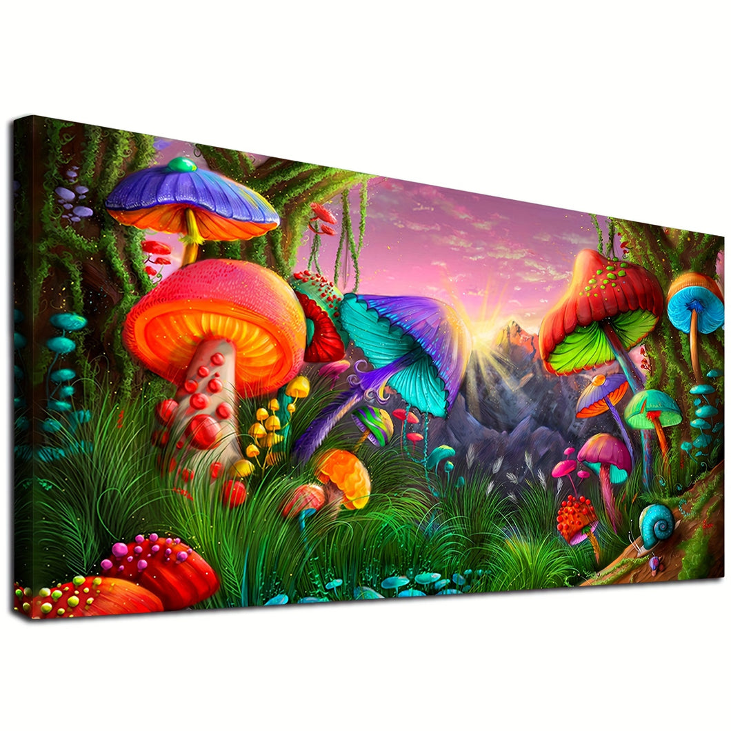 Custom Paint By Diamonds,70x40cm/28x16Inch Mushroom