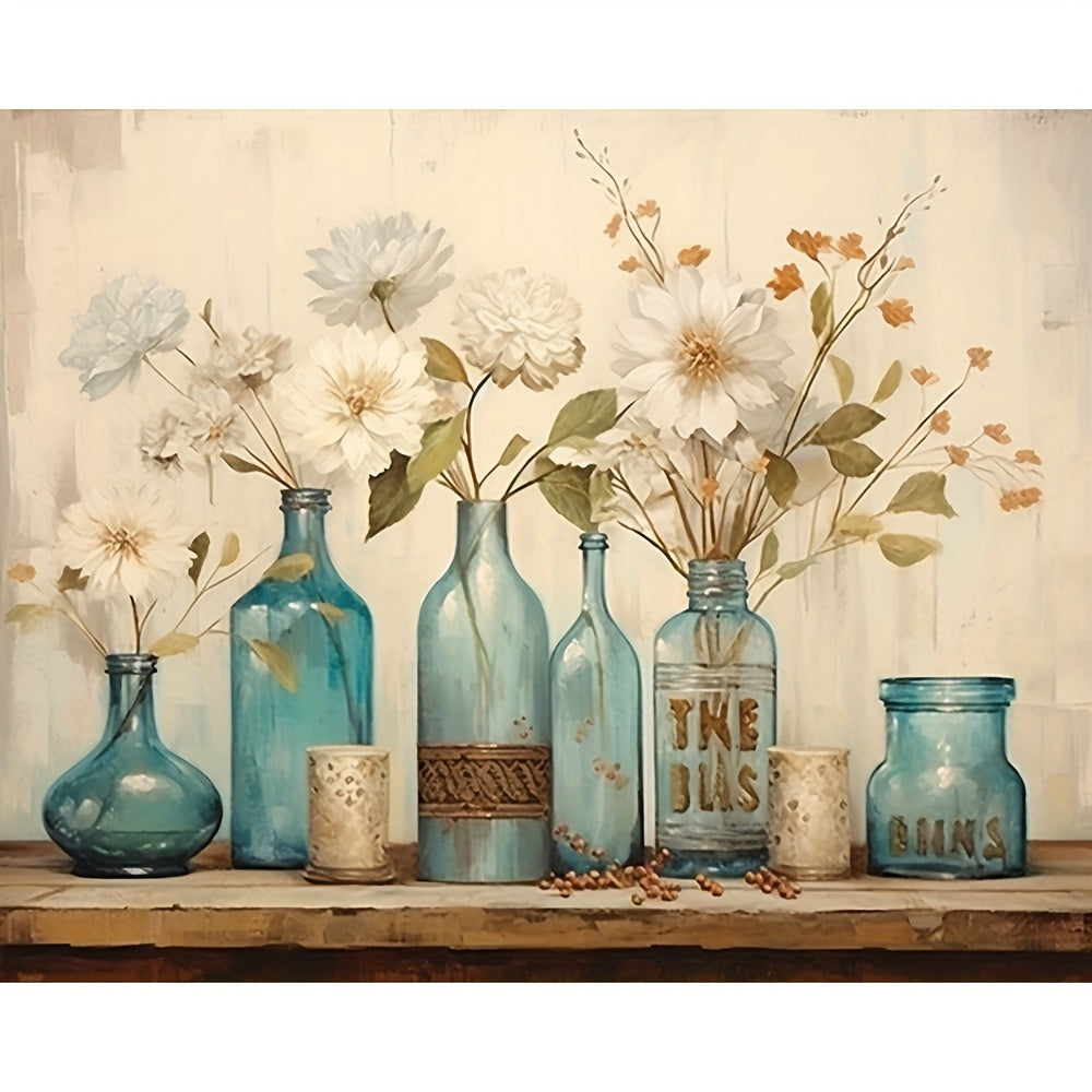 5d Diamond Painting Flowers In Glass Bottle 35x40cm/13.8x15.7Inch