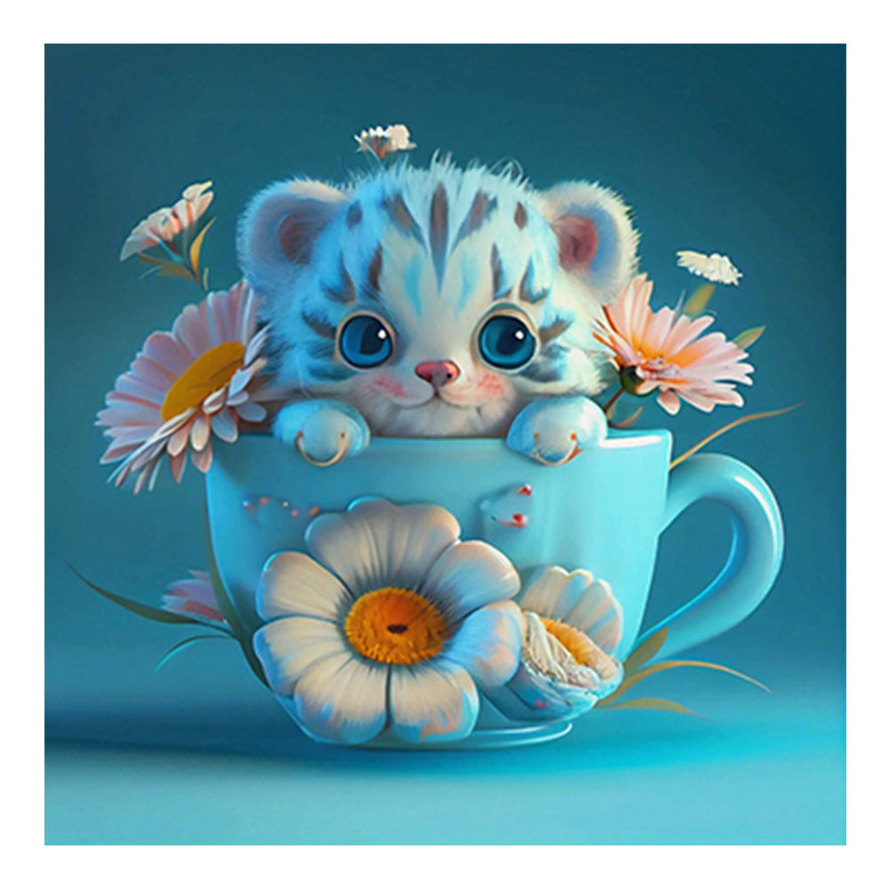 Tiger Teacup Diamond Painting Zodiac Kit 11.81x11.81in