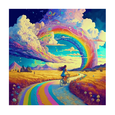 Rainbow Landscape Wall Art 16x16inch