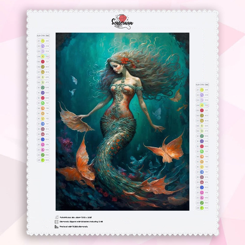 Undersea Mermaid Mysterious Embroidery Art