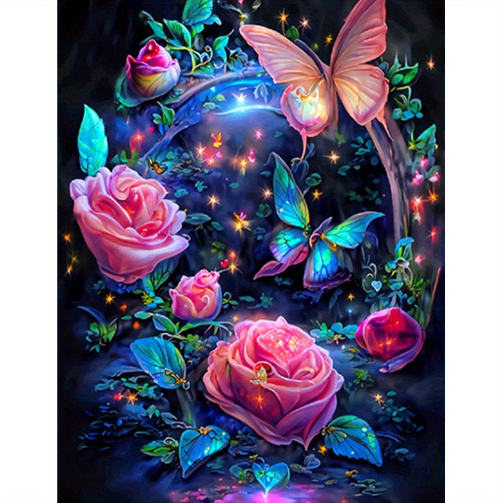 Fantasy Roses Butterfly Picture - 40x60cm