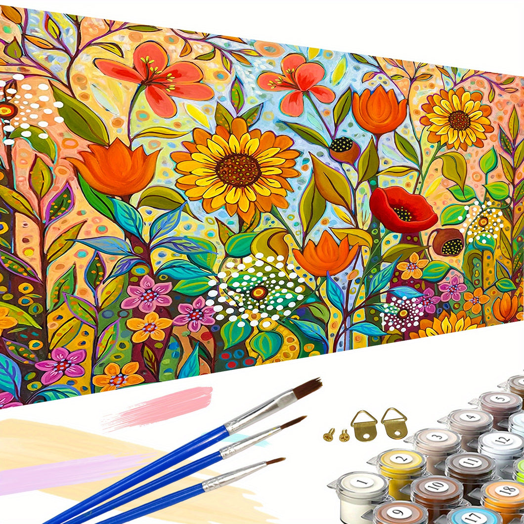 Flowers blooming Paint by Number for Adults , Diamond Craft 40x90CM/15.7x35.4inch