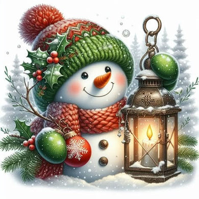 A Snowman With A Lantern, Christmas Decorations