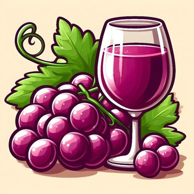 Grapes And A Glass Of Red Wine