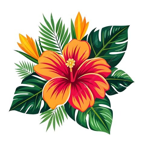 Flower With Orange And Red Petals Surrounded