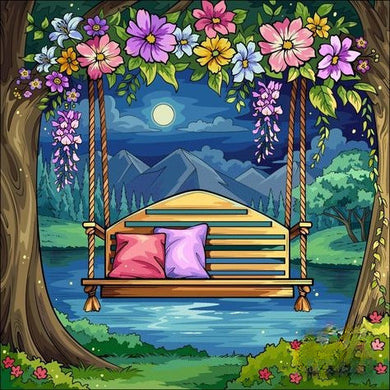 A Swing Under A Floral Arch