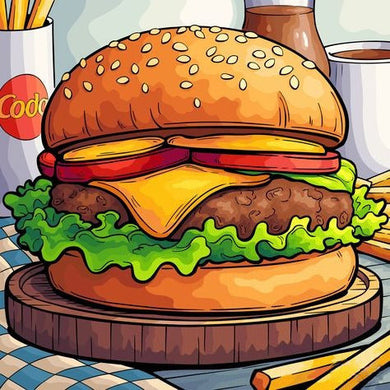 Cartoon Hamburger With Cheese