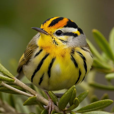 Yellow And Black Bird Perched On A Branch