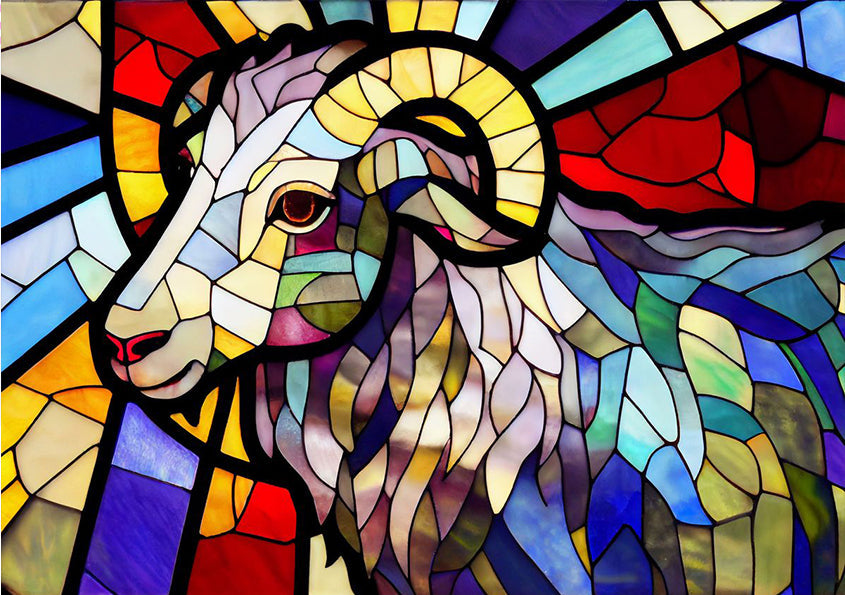 Sheep Diamond Painting Stained Glass Animals Art