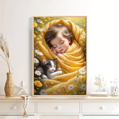 Baby Sleeping In The Flower Bed 40x60cm/15.7x23.6in