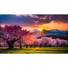 Load image into Gallery viewer, Large Diamond Painting Cherry Tree At The Foot Of The Mountain 40x70cm/15.7x 27.6in
