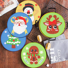 Load image into Gallery viewer, New 8pcs Christmas Coaster - DIY Diamond Painting Kits
